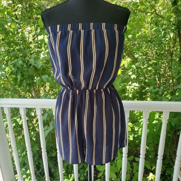 Soprano Pants - Soprano Striped Sleeveless Romper Tie back